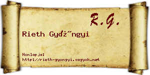Rieth Gyöngyi névjegykártya